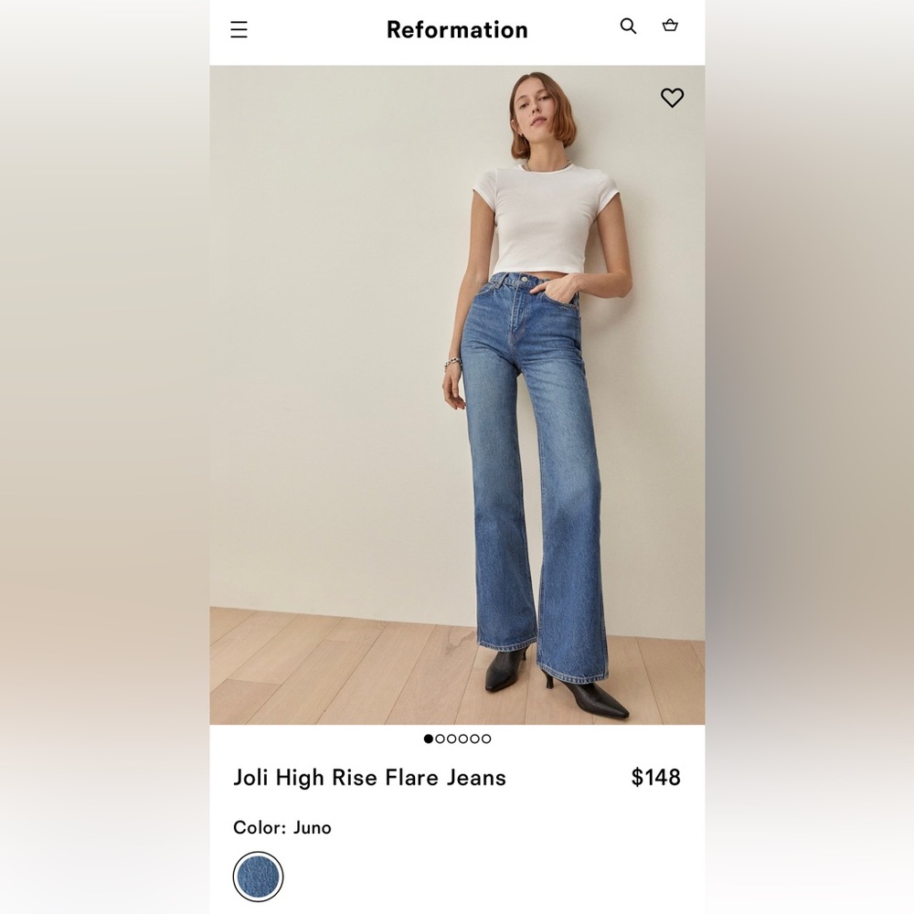 Reformation Joli High Rise Flare Jeans BNWT - Picture 2 of 6